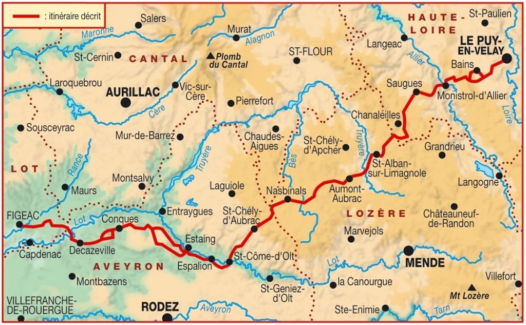 Sentier vers Saint Jacques de Compostelle