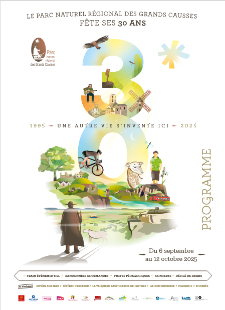 Affiche 30 ans  parc régional grands causses 